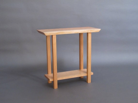 Narrow Live Edge Side Table: Small Accent Table Narrow