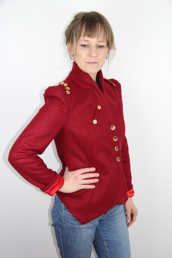 red short jacket womens