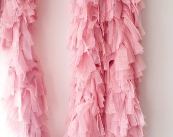 Tulle Fringe Garland for Party and Home Decorations, Photography Backdrop. Tulle Fringe Boa