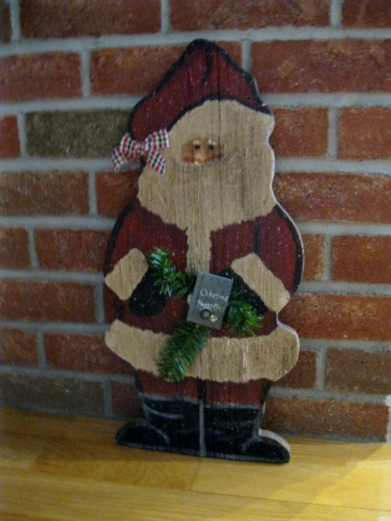 Large Rustic Wooden Santa Country wooden by WishbookChristmas