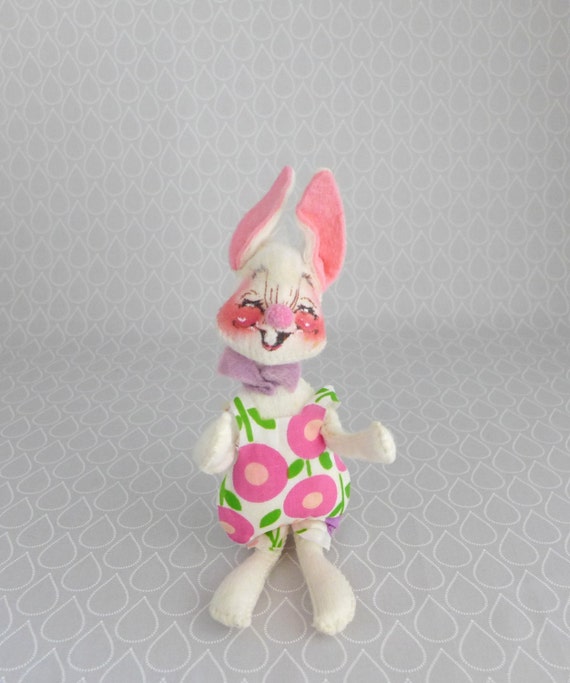 Vintage Annalee Doll, Rabbit Figurine, Soft Posable Bunny, Annalee