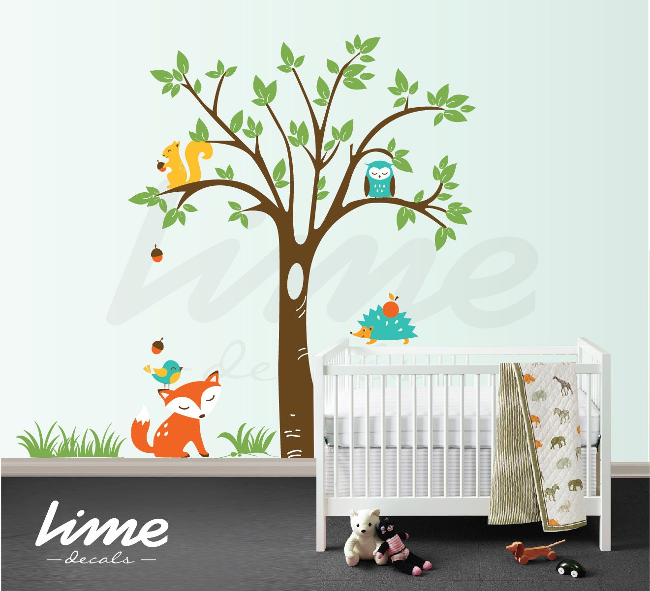 Nursery Wall Decal Animal Decal Nursery Decal Woodland