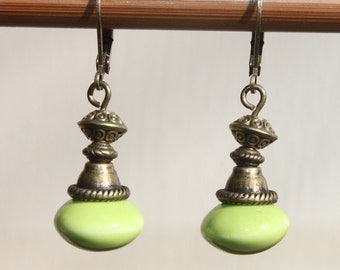earrings boho dangle ceramic jewelry gift brass drop chic