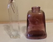 Purple and Clear vintage glass bottles. Collectibles,  Purple glass jar