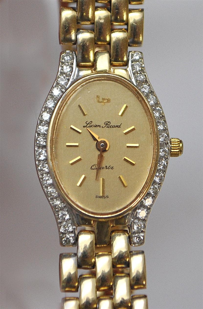 lucien piccard women's 14k gold watch