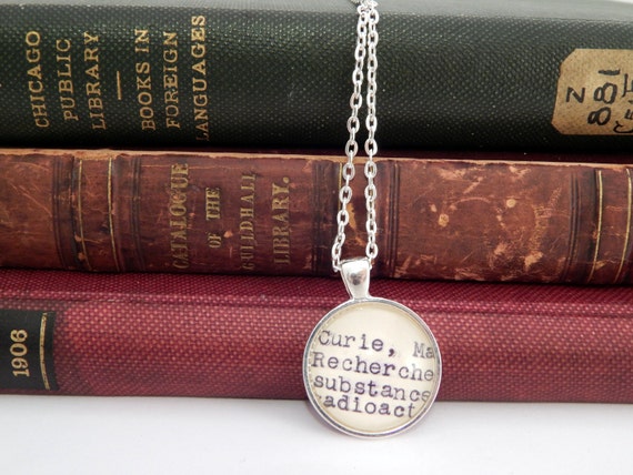 Marie Curie necklace, jewelry under 20, scientist jewelry, science ...