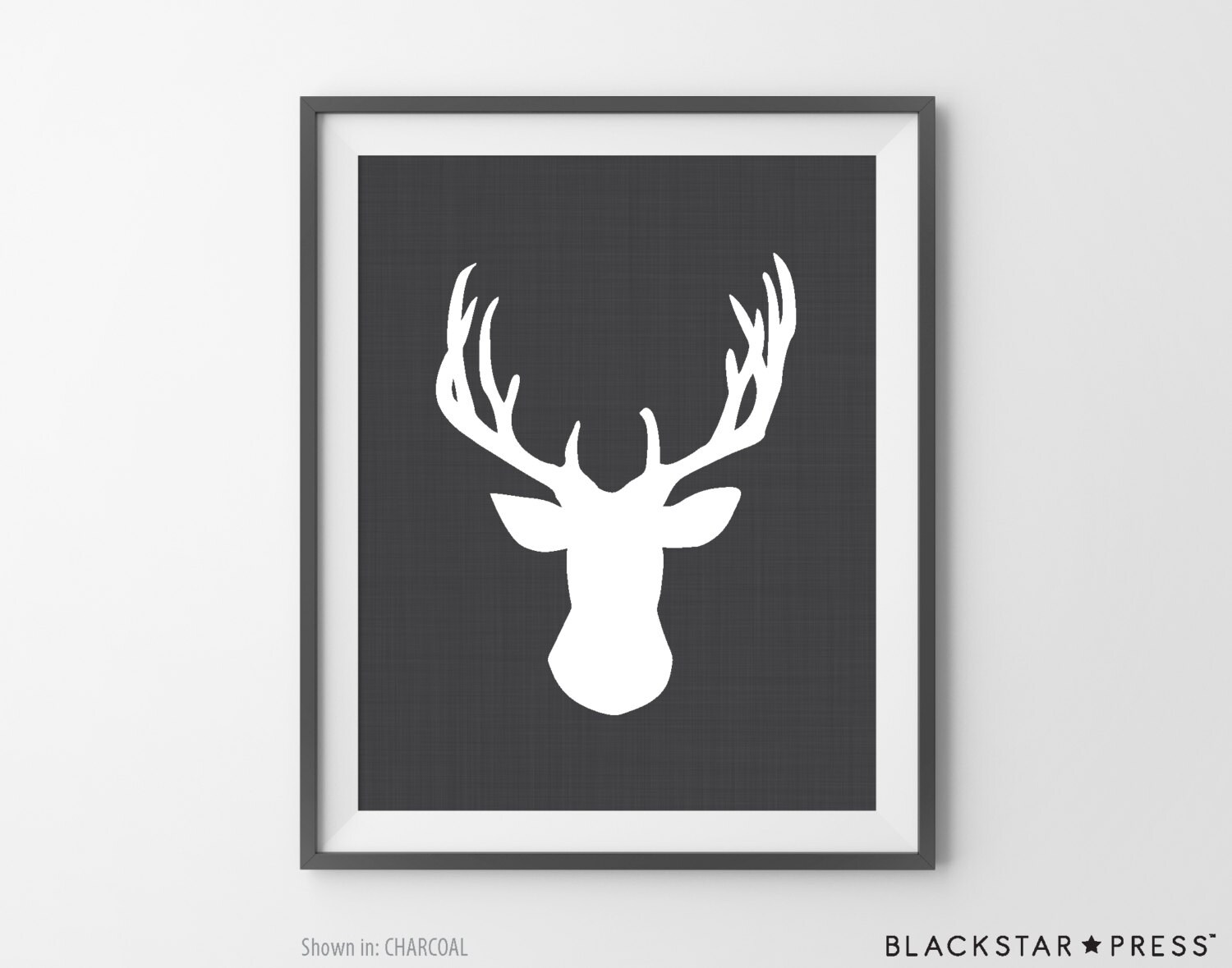 Deer Print Deer Home Decor Deer Bust Deer Wall by BlackstarPress