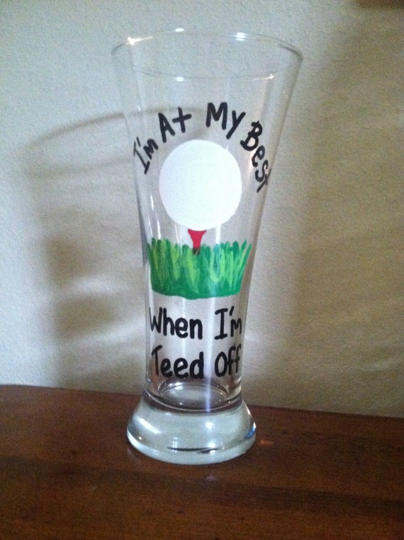 Funny beer glass Golf gifts Gifts for golfer Beer by DebDebsCrafts