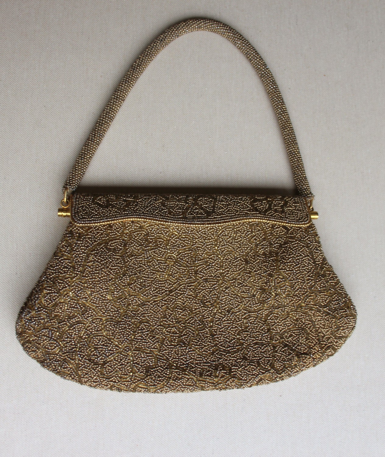 1950's Evening Bag Small Vintage Beaded Purse 50's by bazvintage