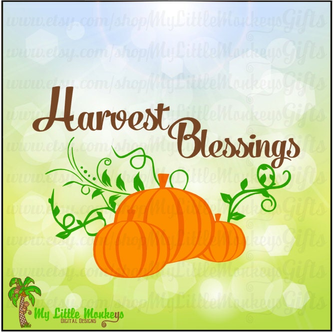 Download Swirly Pumpkin Harvest Blessings Fall Greeting Design ...