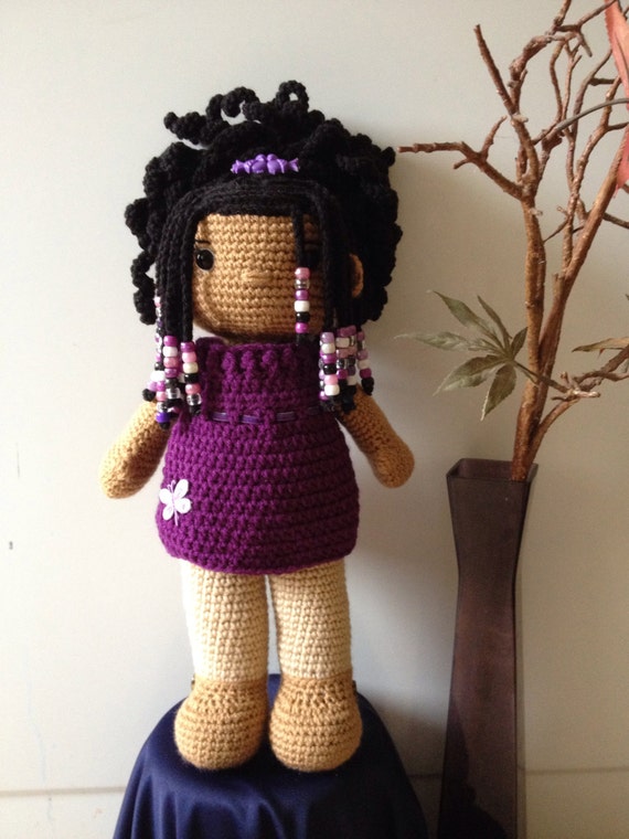 17 Handmade African American Crochet Doll with braids