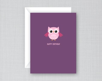 Owl birthday card | Etsy