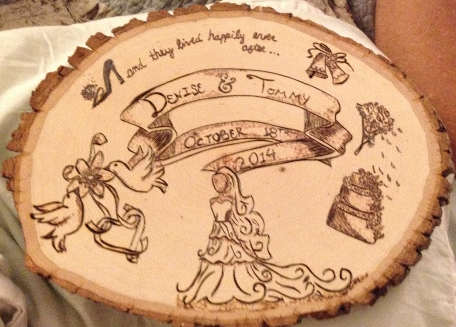Custom Wedding Plaque wood burning by FieryGenerations on Etsy