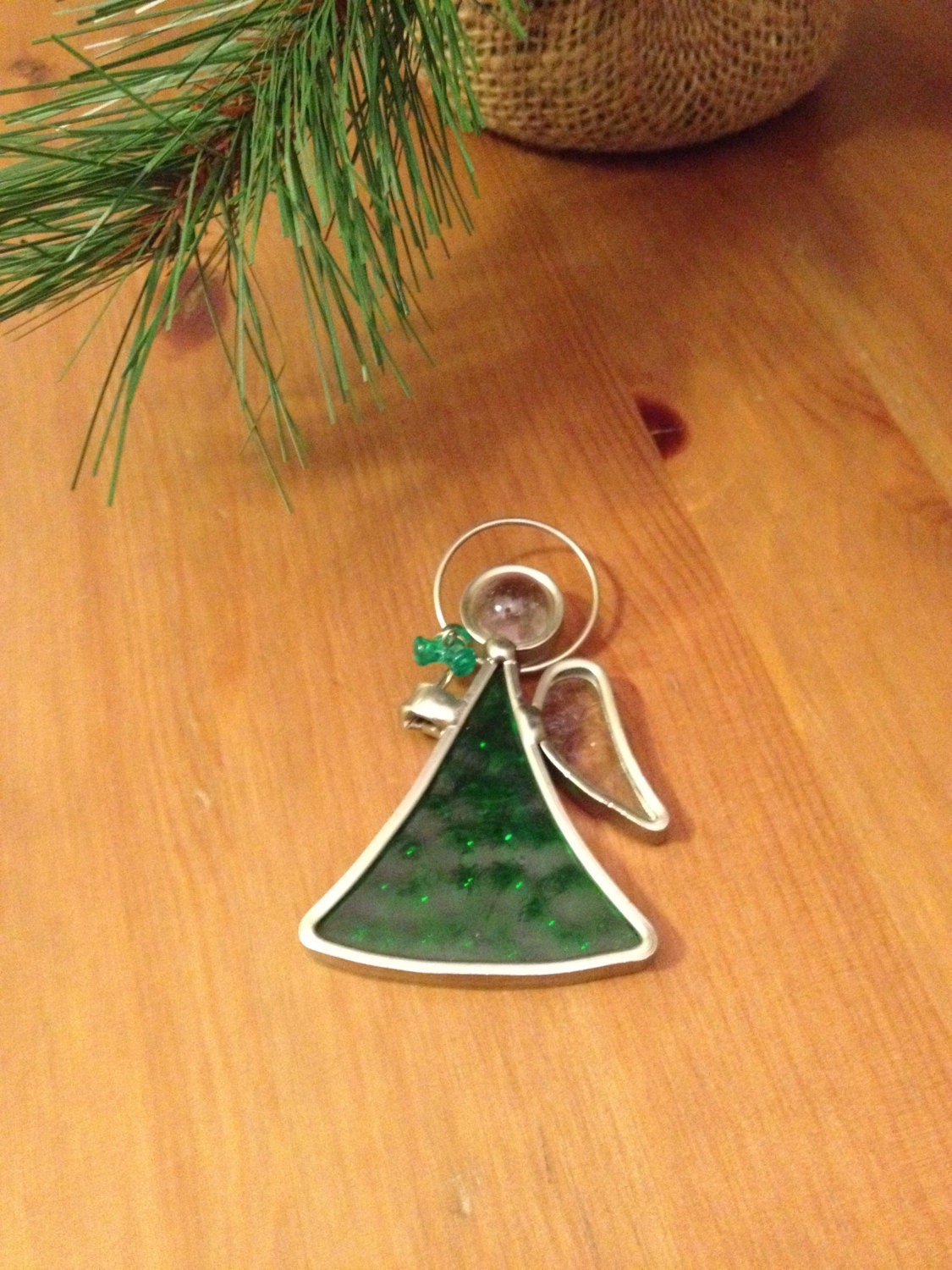 Stained Glass Irish Angel Window Hanging Vintage Stained Glass