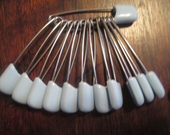 Vintage 24 Blue Diaper Pins Strong and Sturdy 1960's Originals Unused