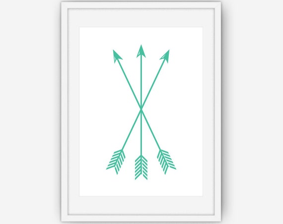 Teal Arrow Print Arrow Wall Art Teal Wall Art Arrow Wall