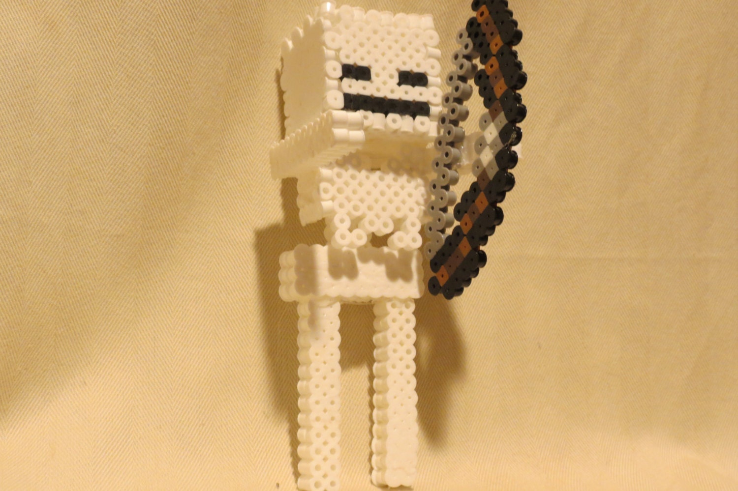 Minecraft perler bead-skeleton by Beadbyblock on Etsy