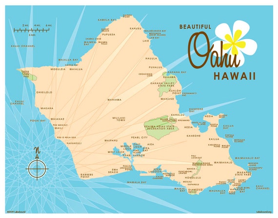 Oahu Map Print Blue - Il 570xN.740457478 86lg 