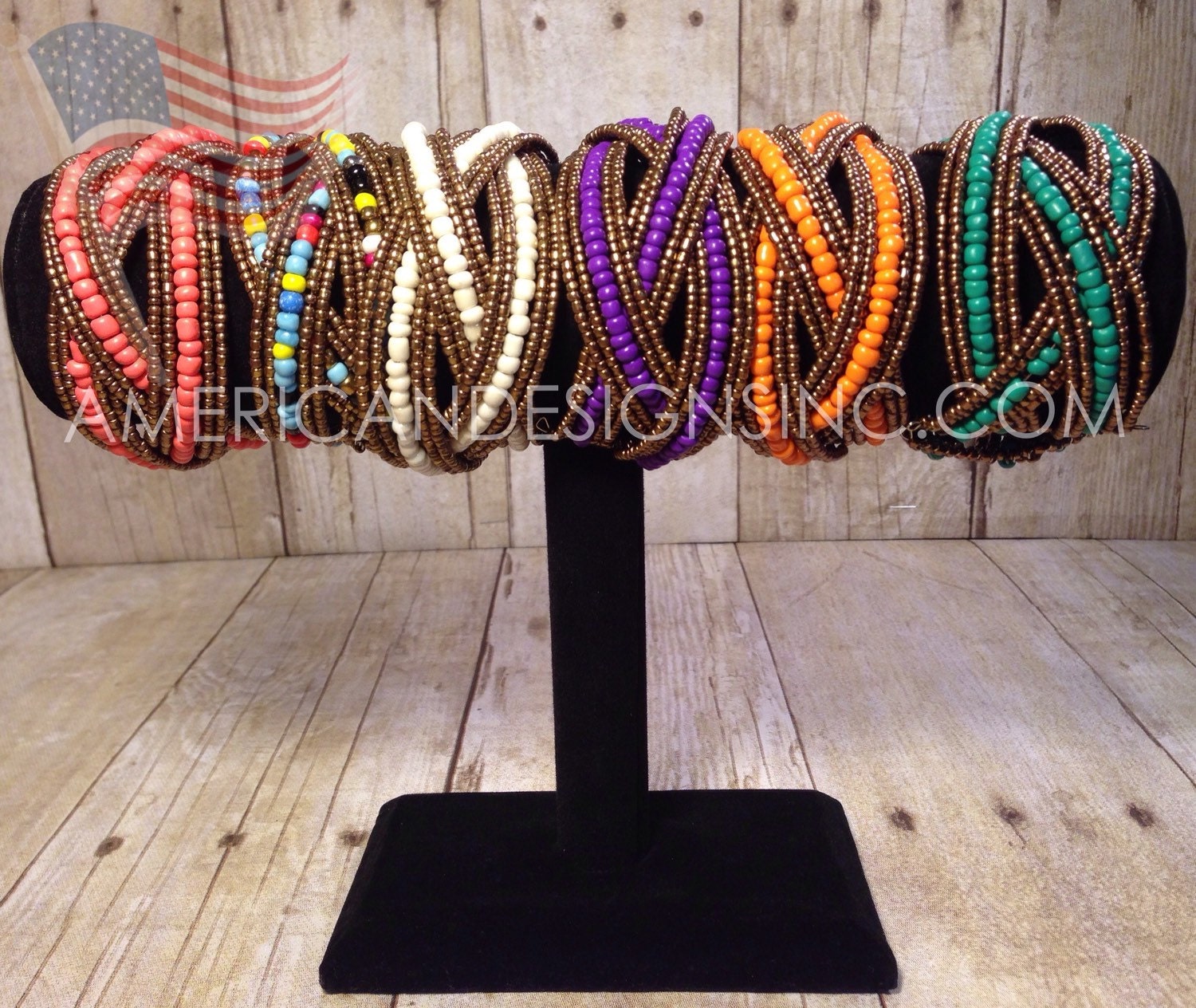 Beaded Cuff Bracelet ON SALE by AmericanDesignInc on Etsy