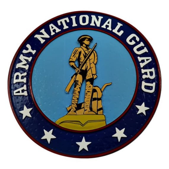 US Army National Guard Seal Painted Plaque
