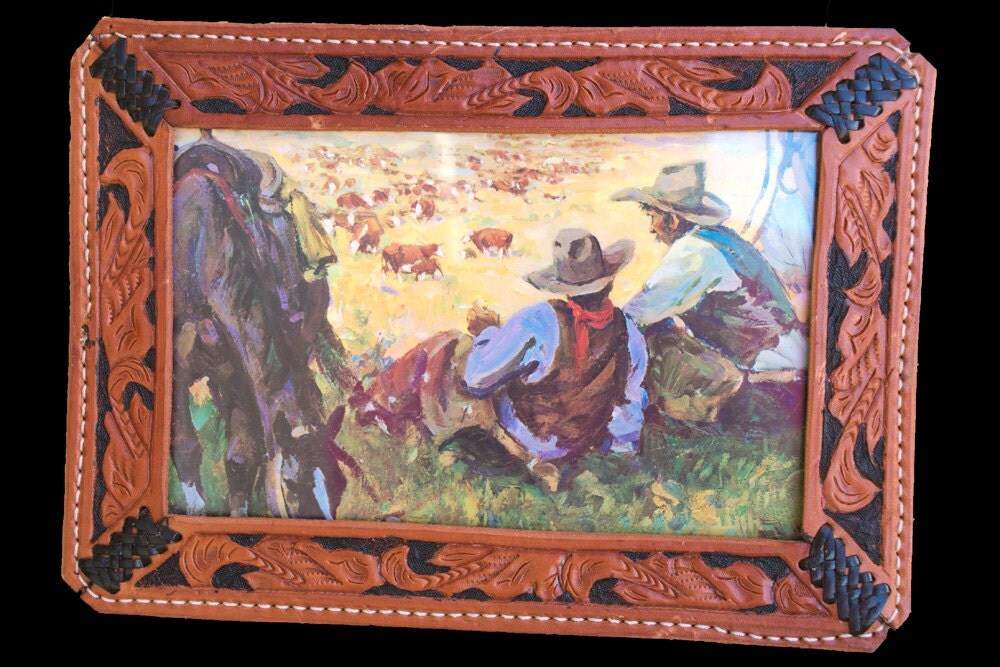 Western Handmade Leather Picture Frame