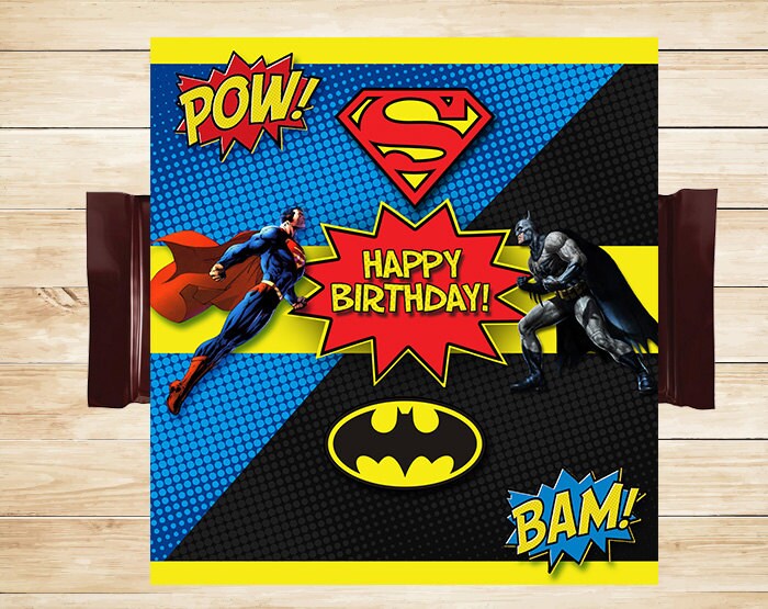Batman Superman Candy Wrapper // Batman Superman Chocolate Bar