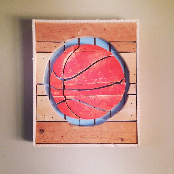 Wooden Basketball Sign from Reclaimed Wood