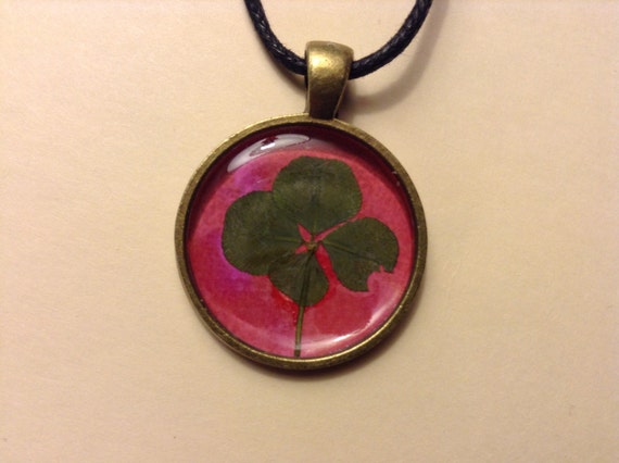 of zinc symbol origin leaf 4 good charm luck / clover AGTooDesigns by necklace Real