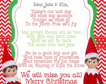 Items similar to Elf on the Shelf Goodbye Letter- PDF Elf on the shelf ...