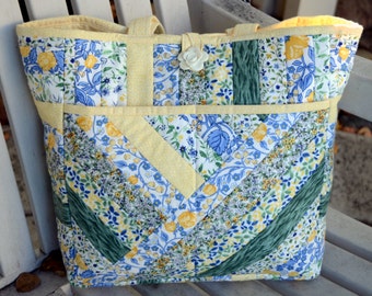 Quilted Spring Time Handmade Cotton Handbag. 5 pockets, lots of ...