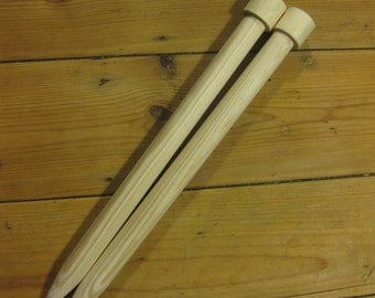 25mm x 40cm giant knitting needles Handmade and wooden