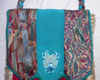 OOAK Three Tie and Fringe Shoulder Bag