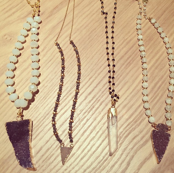 Stone necklaces by TalismanbyANYA on Etsy