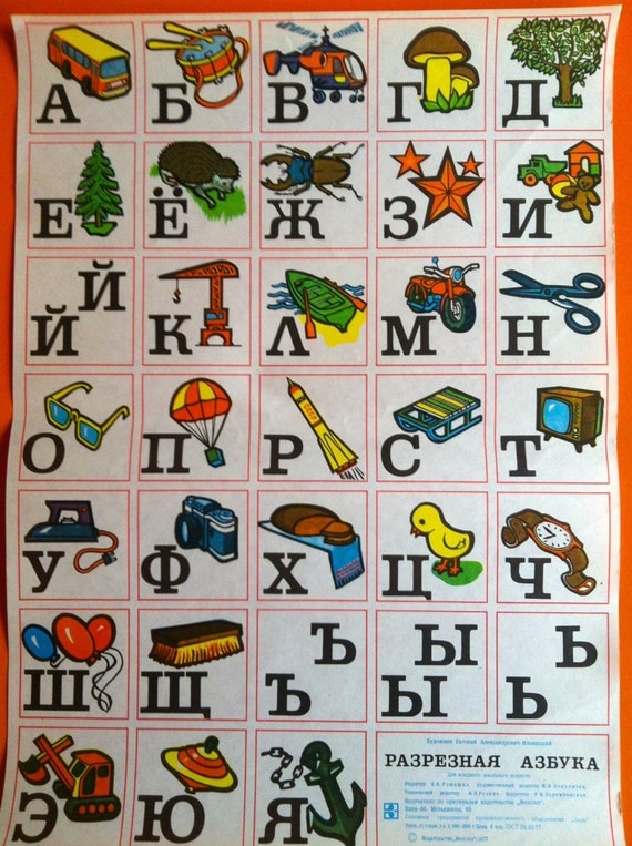 vintage 1970s abc poster russian alphabet by lilivintagebox