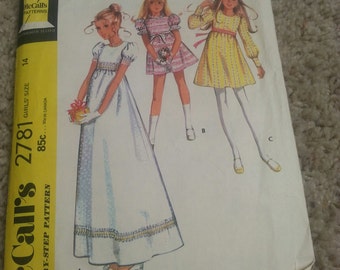 McCalls 2781/vintage girls dress in 3 versions/vintage flower girl ...