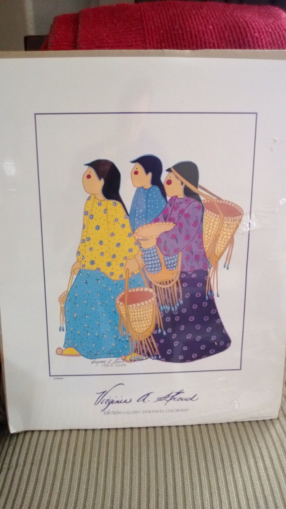 To Market by Virginia Stroud Signed Print 1986 Free Shipping