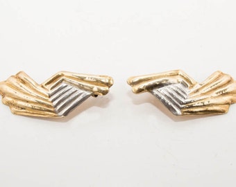 Vintage sterling silver-gold plated earrings 7158