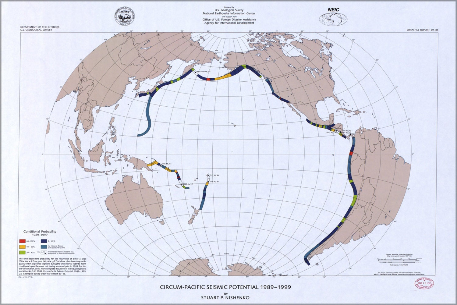 Pacific rim earthquake map