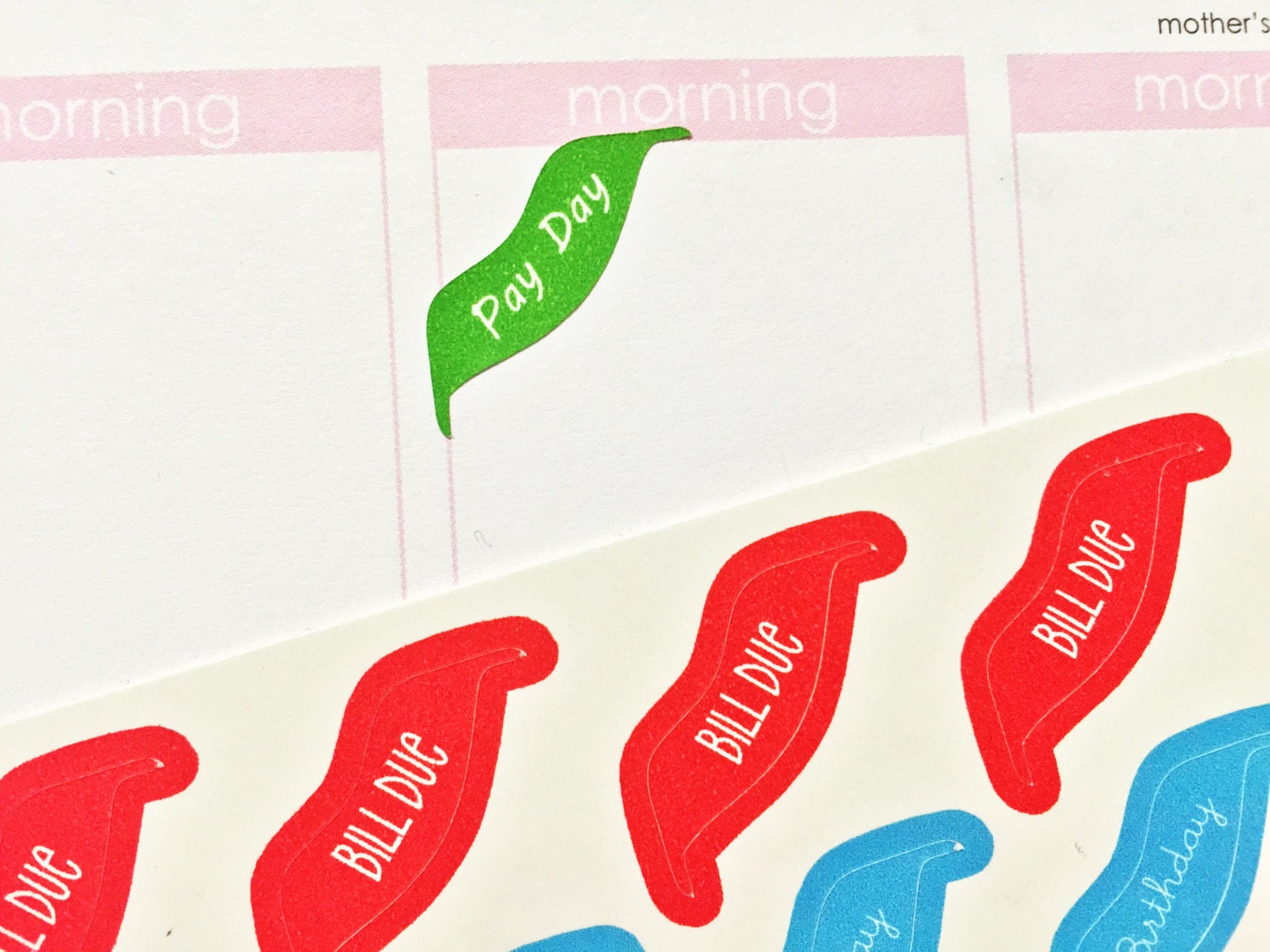 35 Corner Reminder Banner Stickers Perfect for by MareBearCrafts