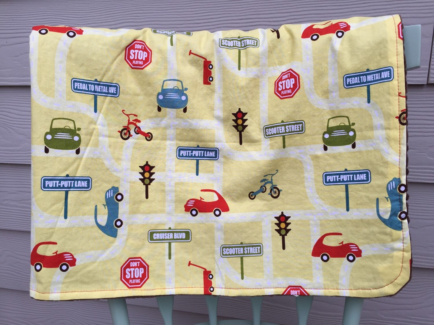 Traffic blanket with cute cars and road by CottonWoodStudioFC