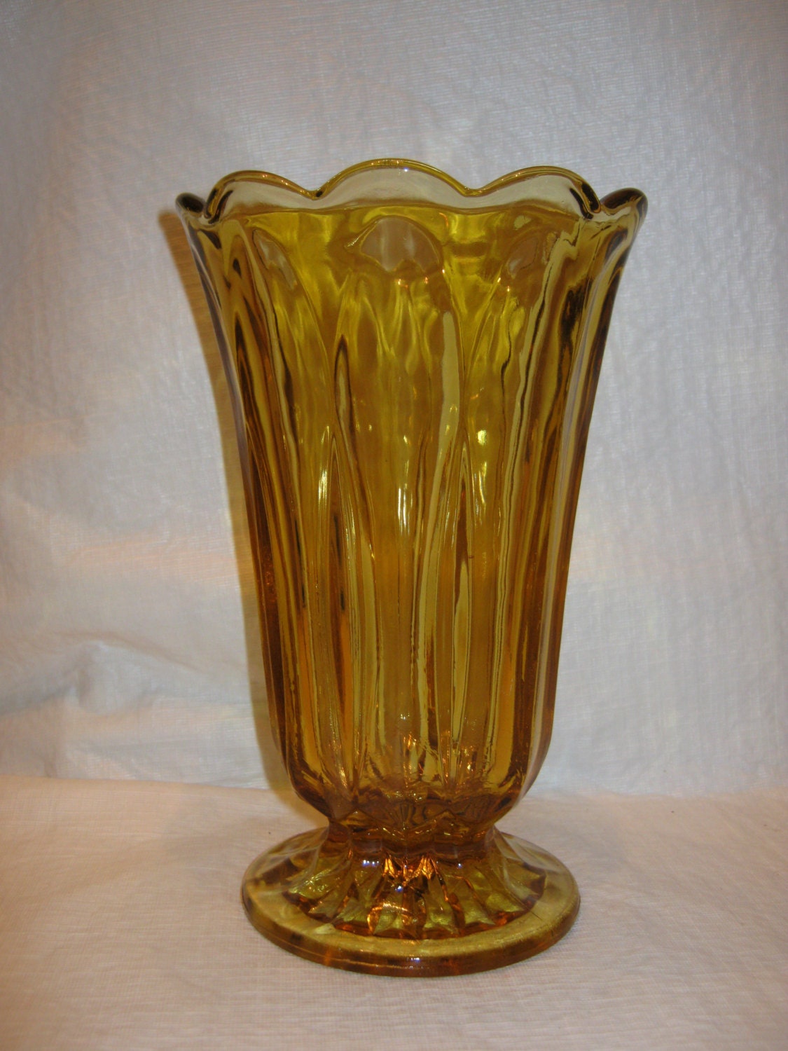 Vintage Amber Vase by willowcreekantiques on Etsy