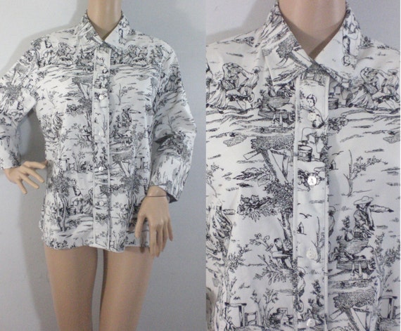 toile print blouse