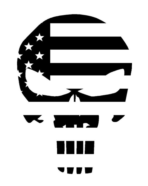 Download Items similar to The Punisher Skull (American Flag) Decal ...