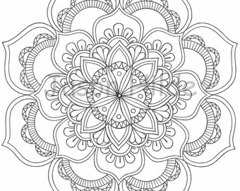 instant download  printable mandala coloring page  8" x 11"