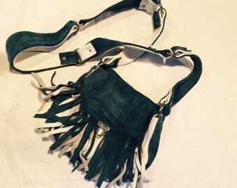 leather purse, velveteen liner