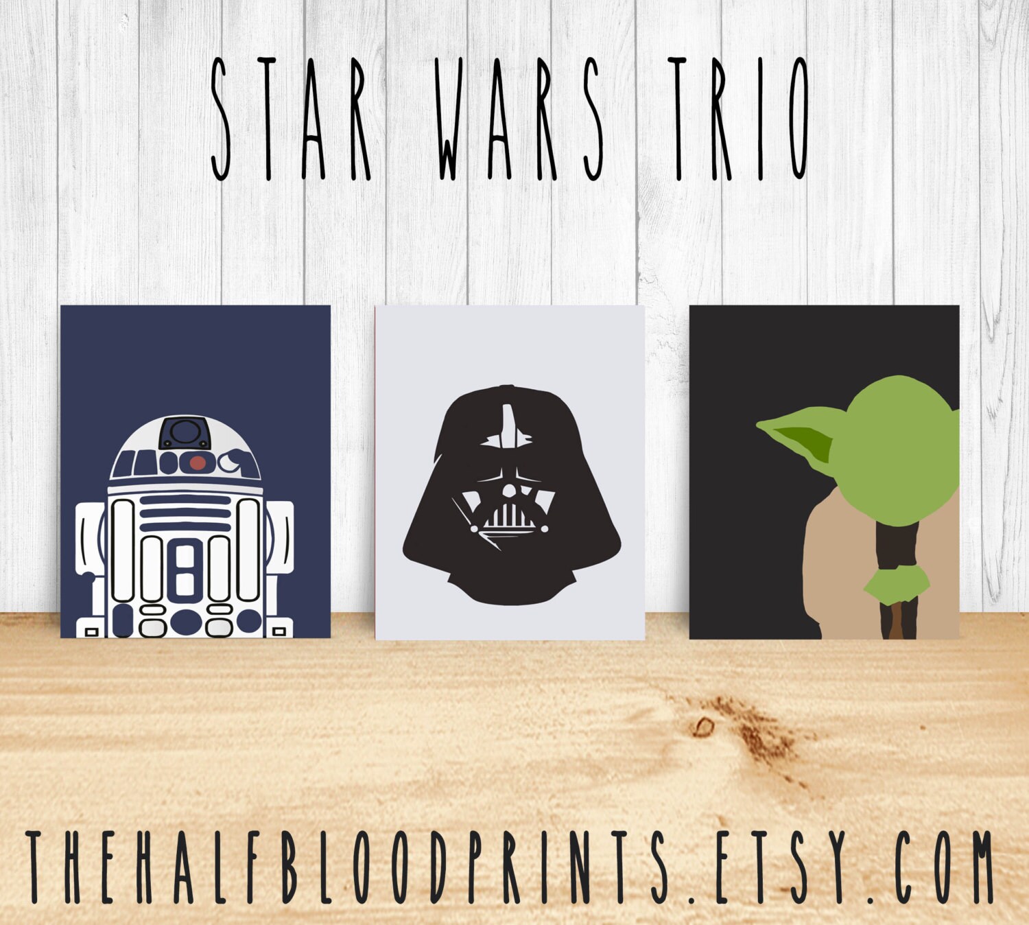Star Wars Wall Art Minimalist set of 3 by TheHalfBloodPrints