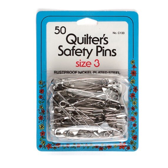 50 Quilter's Safety Pins by Collins Size 3 W133