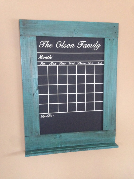 Handmade Chalkboard Calendar framed with Reclaimed Wood