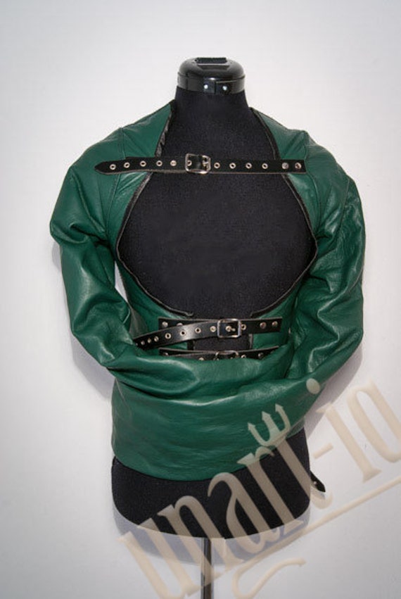 leather straight jacket with lacing - many colours available