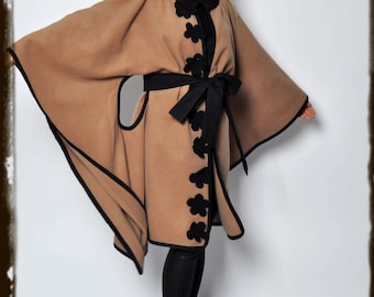 Beige Wool Cashmere Cape/Wool oversize beige coat/Extravagant Handmade Cape Cloak/Woman Winter Cape/Maxi Coat/Cashmere Wool Beige Coat/C1331